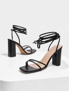 Women Heeled Sandals - Black - View 2