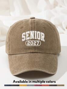 1pc Class Of 2027 Senior Baseball Cap Washed Distressed Dad Hat Vintage High School College Graduation Gift For Boys Girls - A - View 12