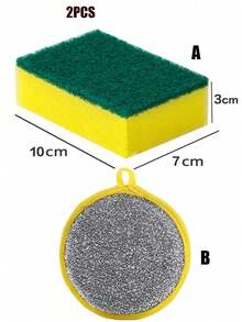 10/5pcs Double-Sided Dish Scrubbing Sponges, Steel Wire Back, Durable And Reusable, Suitable For Dishwashing, Tabletop, Stove And More - Multi-color - View 13