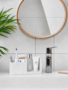 Bathroom Toothbrush And Toothpaste Organizer – 4-Slot Silicone Countertop Holder For Electric Toothbrushes, Toothpaste, And Cosmetics - Multicolor - View 4
