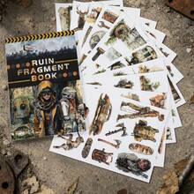 20pcs Large Pre-Cut Matte Vintage Ruins Stickers Book, Waterproof Dual-Material Vintage Decorative Washi & PET Sticker Set, Suitable For Scrapbooking, Junk Journal, Planner, Aesthetic Stationery Collage Material - 20 Photos - View 17