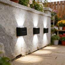 1‑Pack Outdoor Solar Fence Lights, 6‑LED Top & Bottom Illumination High‑Bright Focused Solar Wall Lamp, Warm & Cool White Selectable, Wire‑Free Easy‑Install Weather‑Resistant Decorative Lighting For All‑Season Use, Patio, Backyard, Porch, Railing - 6 LED Lights - View 11