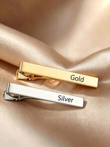 [ZzAi Custom]1 Set Customized Cufflinks And Tie Clip, Square And Round Cufflinks, Customized Text, Name, As Men's, Holiday Gift, Christmas Gift, High-End Customization, Wedding Gift - Round Style - View 5