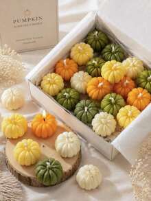 6pcs/1pc Mini Pumpkin Candle Mold, Thanksgiving Pumpkin Candle Mold, Autumn Scented Tea Wax Mold, Suitable For Candle, Aromatherapy, Handmade Soap Making, Home Decor, Holiday Party, Halloween Decoration (Candle Not Included) - Multicolor - View 4