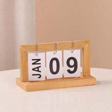 1pc Minimalist Solid Wood Calendar, 2026 Desktop Calendar, Decorative Perpetual Calendar, Suitable For Bedroom, Study, Office Decor, Perfect As A Holiday Gift - Multicolor - View 8