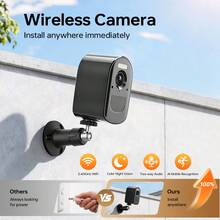 ZHXINSD Wireless Security Camera, Outdoor Battery Security Camera 4MP , 2.4/5G WiFi CCTV Surveillance Camera, PIR AI Motion Detection, Light & Sound Alarm, 2-Way Audio, Real-Time Alerts, TF Card/Cloud Storage, IP65 Waterproof,For Farm/Backyard/Yard Camera - Black - View 11
