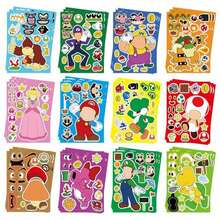 SUPER MARIO BROS. 1set/12pcs S-Uper Children's Cartoon Stickers DIY Party Supplies Handmade Stickers, The Perfect Holiday Gift For Boys And Girls(Stochastic Style) - Multicolor - View 3