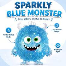 1pc Colorful Glitter Monster Squishy Toy, Funny Cartoon Stress Relief Toy, Squeezable Stretchable Rebound, Venting And Relaxing, Children's Fun Toy, Party Small Gift Decor - Multicolor - View 5