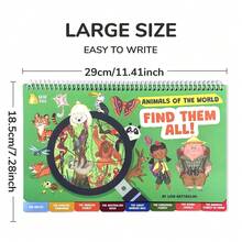 Reusable Search & Find Activity Book, 7 Life Scene Search Games, Includes 1 Erasable Pen Busy Book, Educational Learning Toy, Children's Gift, Halloween, Christmas - Multicolor - View 11