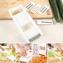 1pc Vegetable Onion Chopper, Multi-Function Vegetable Cutter, Food Processor, Onion Chopper With Strainer Basket, Carrot Garlic Chopper With Container, Kitchen Tool, Kitchen Accessory, Suitable For Home/Restaurant Fast Processing - White - View 8