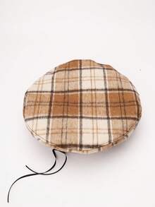 Boho Leopard Print Pattern Contrast Binding Beret - Multicolor - View 10