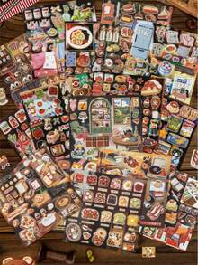 Yanji Old Days Fantasy Series Embroidery Theme Sticker Book Japanese Food Ins Style Planner DIY Decoration Stickers - A - View 7