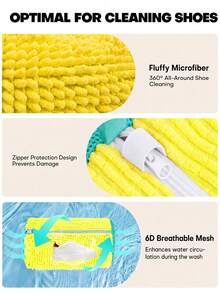 1pc Shoe Washing Bag For Washing Machine, 360° Deep Cleaning, Anti-Deformation, Reusable With Snowflake Lining, Perfect For Sneakers And Casual Shoes - Multicolor - View 8