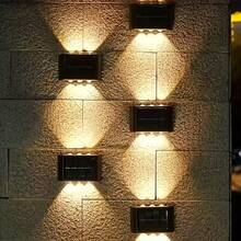 1‑Pack Outdoor Solar Fence Lights, 6‑LED Top & Bottom Illumination High‑Bright Focused Solar Wall Lamp, Warm & Cool White Selectable, Wire‑Free Easy‑Install Weather‑Resistant Decorative Lighting For All‑Season Use, Patio, Backyard, Porch, Railing - 6 LED Lights - View 4