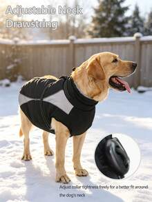 Metglad Dog Winter Coat, All‑In‑One Harness Pet Cold‑Weather Jacket, Night Reflective Dog Snow Coat, Fleece‑Lined Belly‑Protection Outdoor Vest For Small Medium Large Dogs - Black - View 8