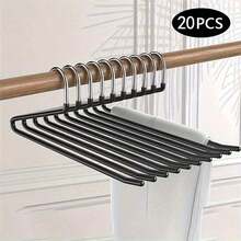 10/20pcs Open Pants Hanger, Unisex Sturdy Non-Slip Metal Pants Rack, Suitable For Jeans, Trousers, Skirts, Space-Saving Closet Organizer - Multicolor - View 13