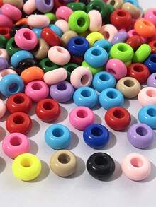 50Pcs Acrylic Colorful Abacus Beads Large Hole Wheel Beads Suitable For DIY Bracelets Keychains Necklaces Stationery Pens Holiday Decorations Abacus Beads Tassel Dreamcatcher Making Hanging Rope Beads - Multicolor - View 7