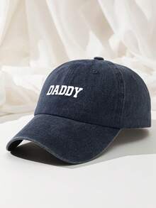1pc Men's Retro DADDY Letter Print Baseball Cap Casual Adjustable Outdoor Sun Hat Trucker Gift For Father's Day Birthday - A - View 6