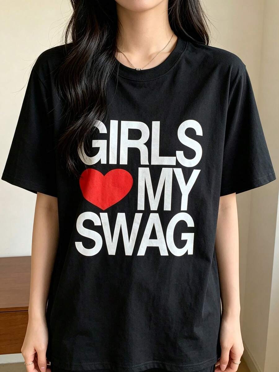 Funny Meme T-Shirt, Girls Love It / I Love My 2010s Style, Unisex T-Shirt - Black - View 1