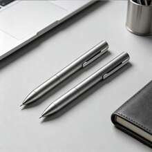 Minimalist Matte Grey Ballpoint Pen-High-Quality Metal Ballpoint Pen, With Smooth Writing And Comfortable Grip, Suitable For Office Use, Signatures And Business Gifts. - Pen - View 3