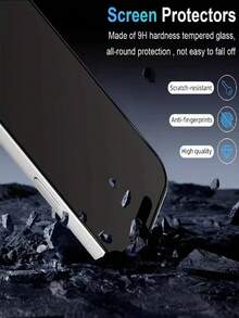 3pcs Full Coverage Matte Privacy Ceramic Screen Protector Compatible With IPhone 18 Pro Max 18 Pro 17 Pro Max 17 16 15 14 13 12 11 Pro Max Plus Mini Anti-Spy Ceramic Film, Anti-Fingerprint, Bubble Free, Soft Screen Protector - Black - View 5