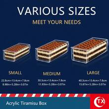 Transparent Acrylic Tiramisu Mold With Lid, Detachable Rectangular Cheesecake Mold, Mousse Square Cake Display Box, Cake Base Long Tray - White - View 2