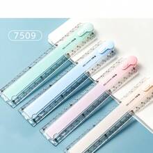 1pc Colorful Foldable Plastic Ruler, Multi-Color Portable Measuring Tool, Practical Geometric Drawing & Illustration Ruler, Classic Student Office Stationery, Back To School Season Essential, Ideal For Daily Learning And Classroom Use - Multicolor - View 14