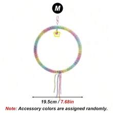 1pc Rainbow Gradient Parrot Swing, Star Pendant Tassel Design, Chewable Climbing Perch Bird Toy, Suitable For Budgies, Small Parrots And Other Birds, Suitable For Cage Play - View 10