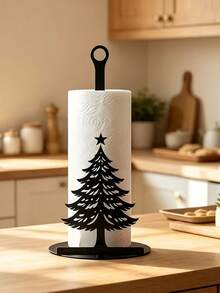 1pc Christmas Tree Hollow Paper Towel Holder, Desktop Christmas Decoration, Suitable For Kitchen Countertop Storage And Organization, Living Room Or Bedroom, Christmas Party And Holiday Gift Choice - Multicolor - View 7