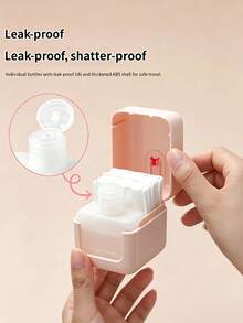 Portable Makeup Remover Box, 2-In-1 Travel Makeup Remover Container With Cotton Pad Storage And Liquid Reservoir, Compact Refillable Makeup Remover Box, Portable Cosmetic Storage Box, Suitable For Travel, Daily Use, Women - Multicolor - View 2