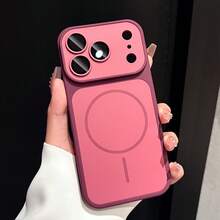 奢華鮮豔色彩磁吸手機殼，相容 iPhone 18 Pro Max 18 Pro，支援磁吸無線充電，附螢幕保護貼，相容 iPhone 16 Pro Max 17 Pro Max 16 Plus 17 12 11 15 14 13 - 櫻桃紅 - 查看 3