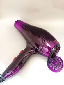 1pc Professional High Power Hair Dryer, Switchable Cold/Hot Air, 3 Adjustable Speed Settings, Equipped With Concentrator Nozzle And Diffuser, High Wind Speed High Rotation High Power, Suitable For Home And Professional Salon Use (Switch Color Based On Final Actual Photo) - Purple - View 7