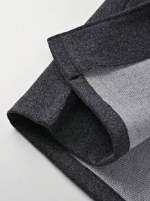 Men's Wool Blend Blazer Coat With Lapel Collar, Business Casual Double Pockets Mid-Length Overcoat, Fashionable Outerwear - Grey - View 8