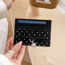 Polka Dot Card Holder ~ Multi-Slot Mini Wallet, Korean Style Coin Purse - Multicolor - View 5