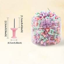 200pcs Colorful Drawing Pins, Minimalist Multi-Functional Push Pins, Suitable For School, Office, Photo Fixing (Random Color) - A - View 9