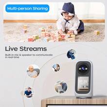 Compatible With JOOAN CAM720 APP Smart Baby Monitor Camera, AI Auto Human Tracking, 5GHz High-Speed WiFi, 1296P Full-Color Night Vision, Two-Way Audio Intercom, 24/7 Baby Care, Data Privacy Encryption, No Subscription Required, Home Indoor Security Monitoring - White - View 6
