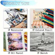 Watercolor Paper Sketchbook, 300GSM Rough Textured Watercolor Paper, 16 Pages Per Unit, Variety Of Scenery Landscape Covers, Sturdy Art Notebook For Travel, Classroom And Home Use, Ideal For Paint, Pencil, Marker And Mixed‑Media Art Projects - Multicolor - View 8