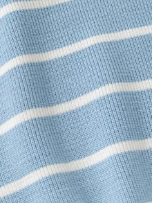 Áo len dài tay thường ngày phong cách casual phối màu khối sọc cho bé trai - Màu xanh nhạt - Xem 4