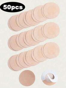50pcs Invisible Disposable Nipple Covers, Non-Woven Fabric Breast Pads - Khaki - View 1