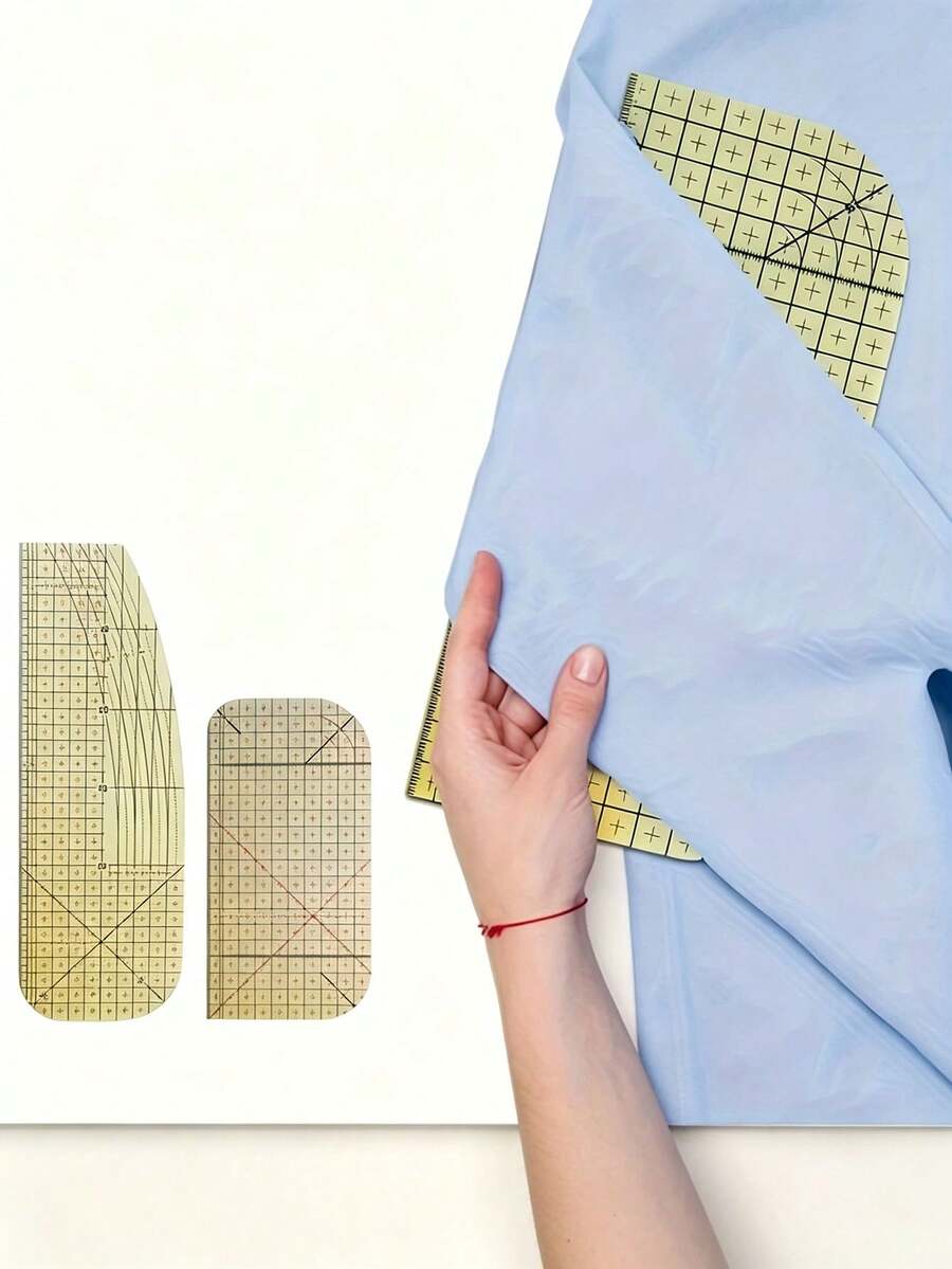 1 buah Alat Jahit Akrilik Multi-Ukuran, Digunakan untuk Menandai Posisi Jahitan dan Memasang Benang. Dilengkapi dengan Desain Melengkung, Lurus, dan Sudut Ganda Universal, Cocok untuk Menandai dan Menyetrika Kaki Celana, Kelim, Manset, dan Kerah.