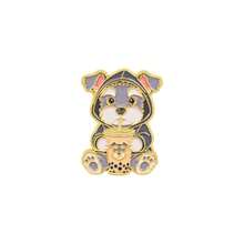 Cute Animal Enamel Pins,Dogs Giraffe Turtle Drinking Coffee Bubble Tea Lapel Pins,Metal Badge Brooch For Backpack Clothing Hat,Lovely Gift For Friends - Multicolor - View 16