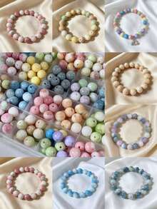 8-10mm Chinese Style Design, Made Of High-Quality Glass, Durable And Wear-Resistant, Suitable For DIY Crafts, Multi-Color Options, Gradient Colors, Ink Texture, Showcasing Noble Aesthetic Quality - Multicolor - View 1