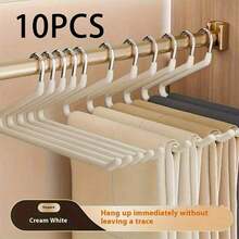 10/20pcs Open Pants Hanger, Unisex Sturdy Non-Slip Metal Pants Rack, Suitable For Jeans, Trousers, Skirts, Space-Saving Closet Organizer - Multicolor - View 14