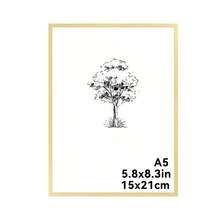 Mosearon 1件/2件/3件/4件 30x40cm 金色平面鋁合金相框，A3裝飾相框，A4現代家居裝飾藝術相框，極簡金色鋁合金裝飾相框，輕量防霉堅固相框（不含卡紙） - 金色 - 查看 24