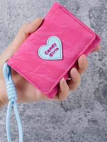 Heart Candy Wallet, Minimalist Lanyard Wallet, Women's Short Trifold Wallet, Perfect Gift Choice - Multicolor - View 5