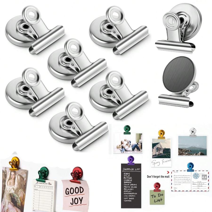 Photo Clip Refrigerator Magnets, Colorful Magnetic Clips For Fridge Notes, Refrigerator Photo Clips, Cruise Style Sculptural Photo Frame Clips, Heavy Duty Decorative Refrigerator Magnetic Clips - A - View 1
