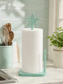 Paper Towel Holder, Cute Wooden Kitchen Countertop Paper Towel Holder, Freestanding Roll Dispenser Storage Rack, Bow Design, Bathroom Accessories And Apartment Home Decor - Multicolor - View 2
