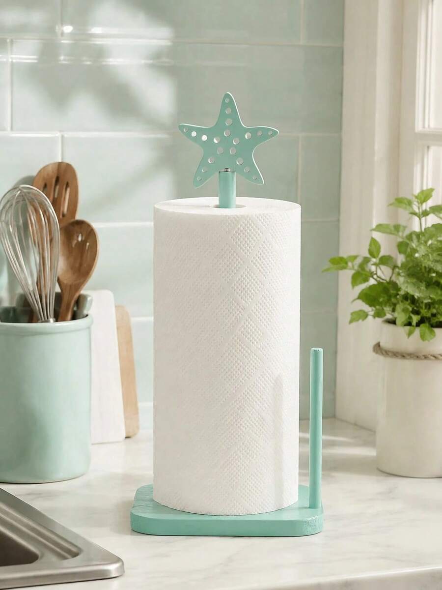 Paper Towel Holder, Cute Wooden Kitchen Countertop Paper Towel Holder, Freestanding Roll Dispenser Storage Rack, Bow Design, Bathroom Accessories And Apartment Home Decor