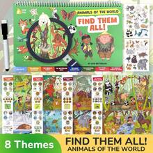 Reusable Search & Find Activity Book, 7 Life Scene Search Games, Includes 1 Erasable Pen Busy Book, Educational Learning Toy, Children's Gift, Halloween, Christmas - Multicolor - View 8
