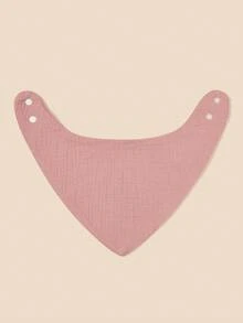 4pcs Baby Bibs, Drool Bibs, Crinkle Fabric, Soft Skin-Friendly Breathable, Suitable For Newborns, Solid Color, Unisex - Multicolor - View 6